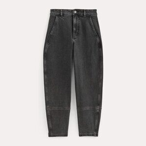 Everlane Women's Utility Barrel Pant in Washed Black, Size 28, Cotton/Denim